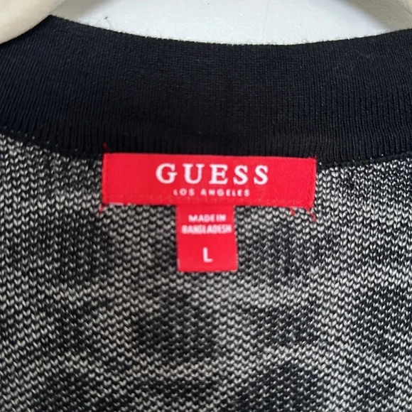 GUESS Monogram Oversized Grandpa Cardigan NWT L - Picture 2 of 7